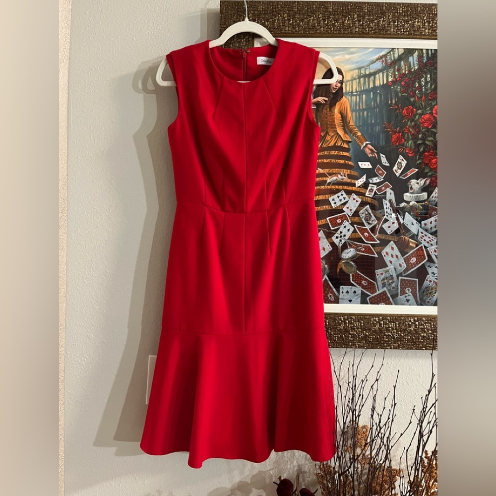 Calvin Klein Red Midi Dress